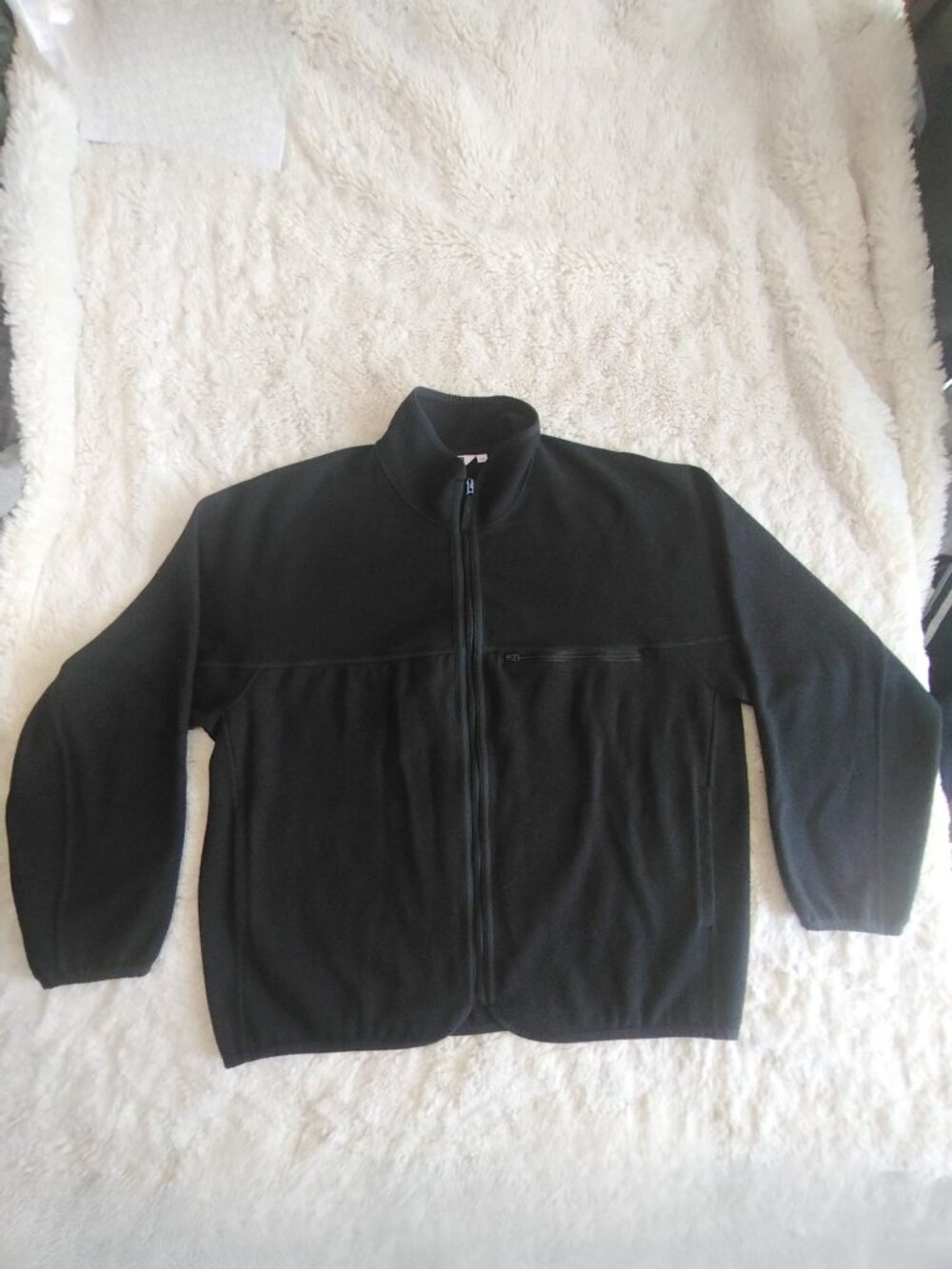 Black Uniqlo Fleece Jacket Full Zipper - Size L